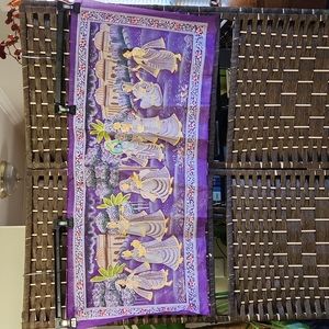 Vintage Krishna Painting on Silk, pichwai India painting on cloth